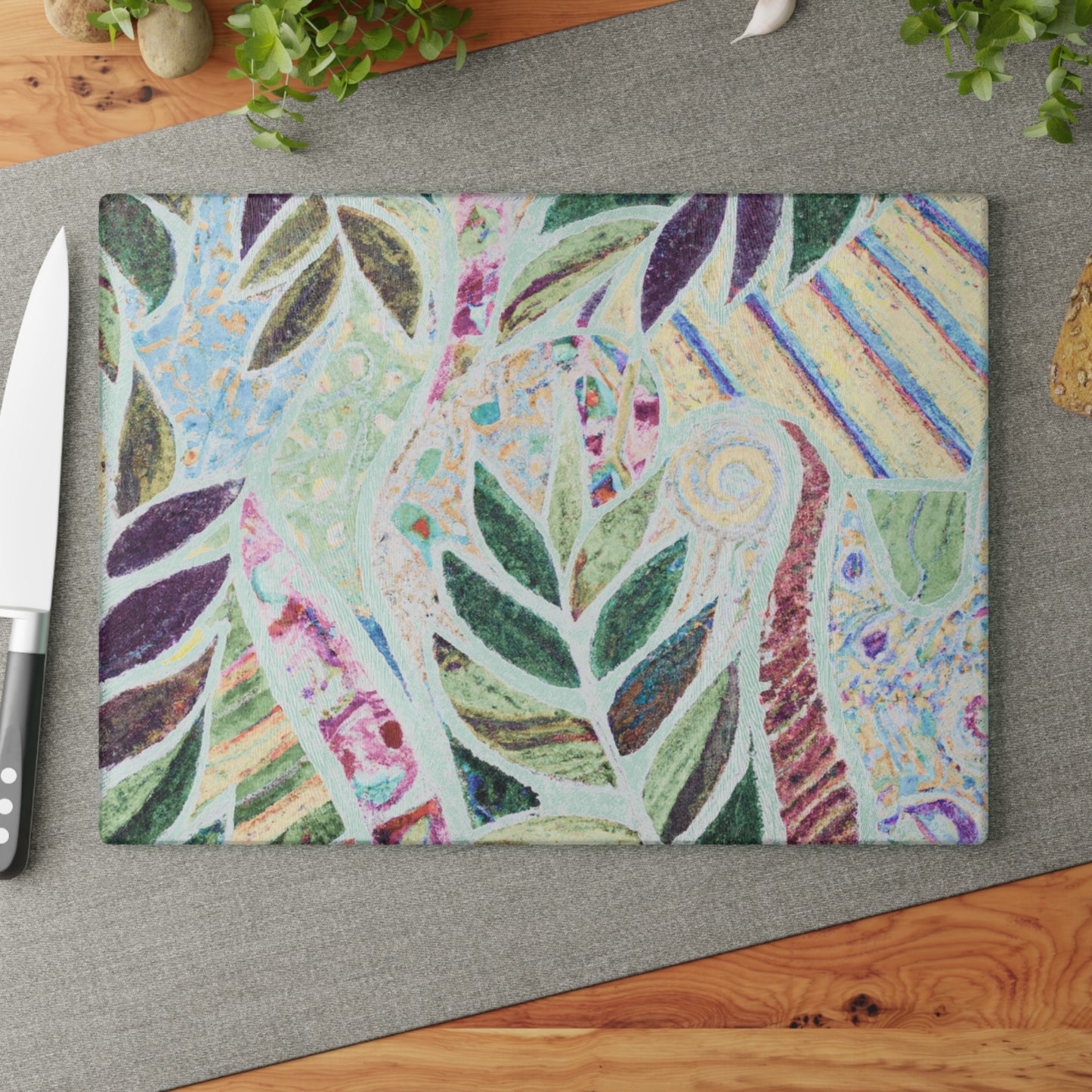 Glass Cutting Board, 2 sizes - Amazon Whimsy, Vintage