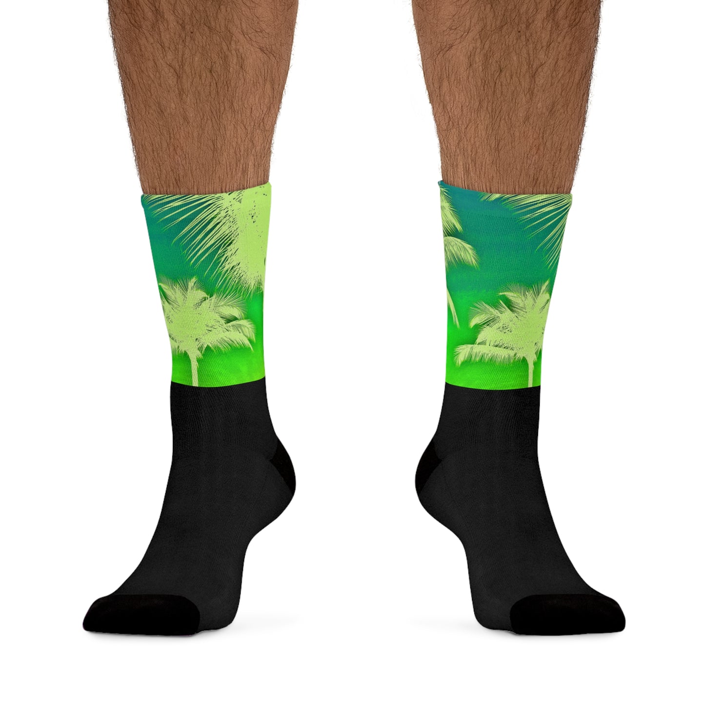 Recycled Poly Socks, Palm Glow Green