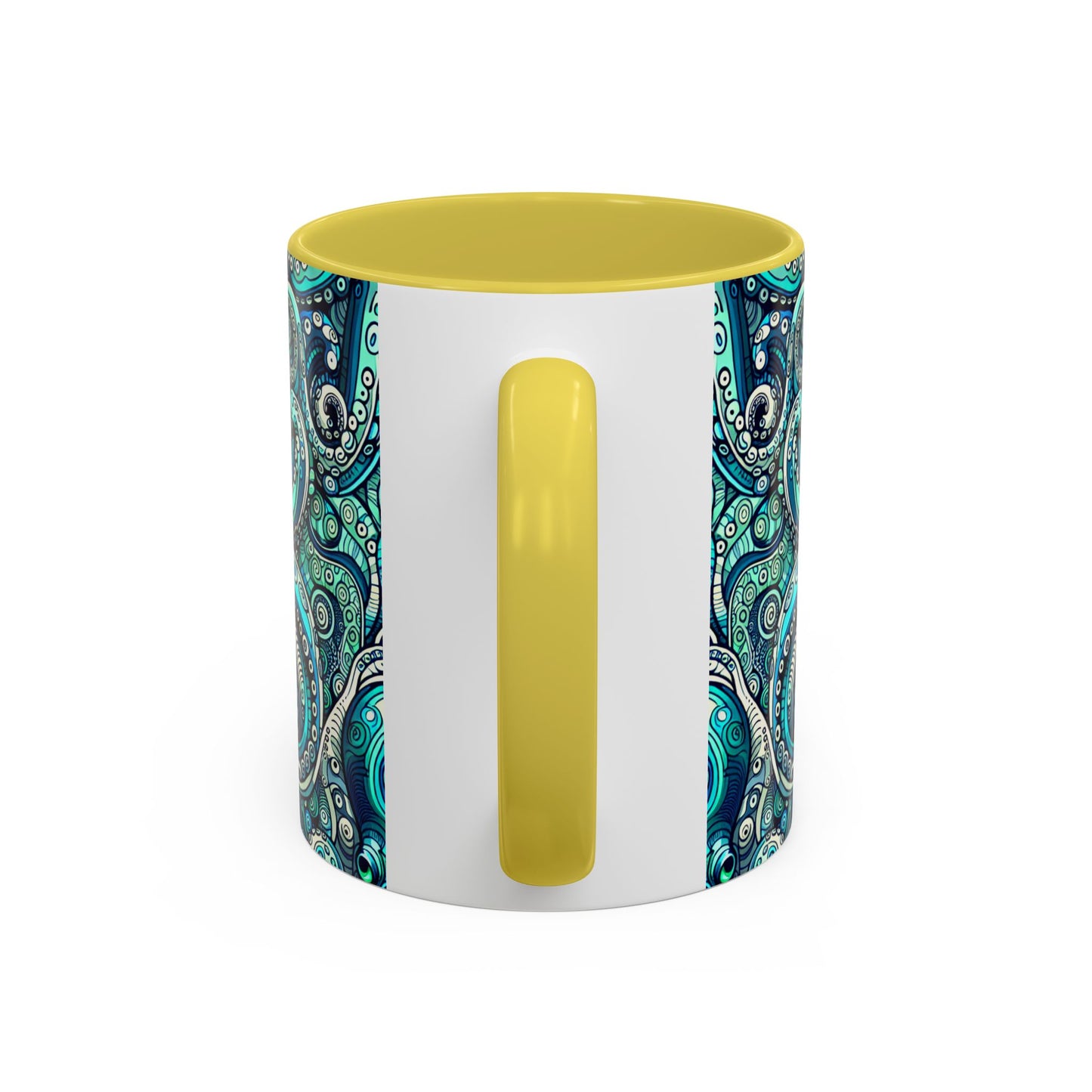 Accent Color Coffee Mug, Many Colors - 11oz & 15oz / Aqua Octopus