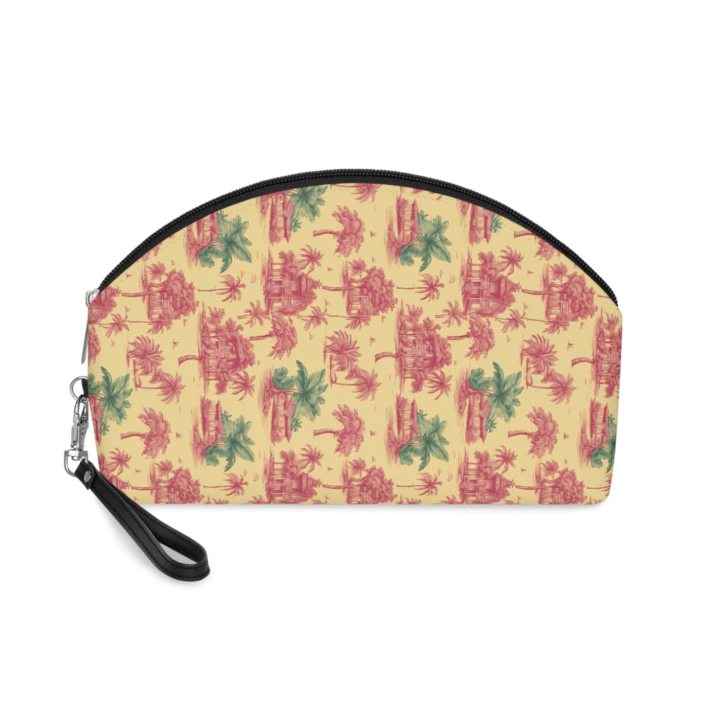 Makeup Bag - Tropical Toile, Red/Green