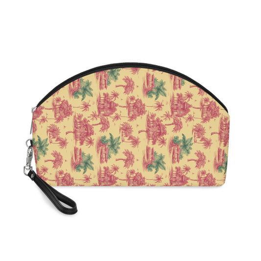 Makeup Bag - Tropical Toile, Red/Green