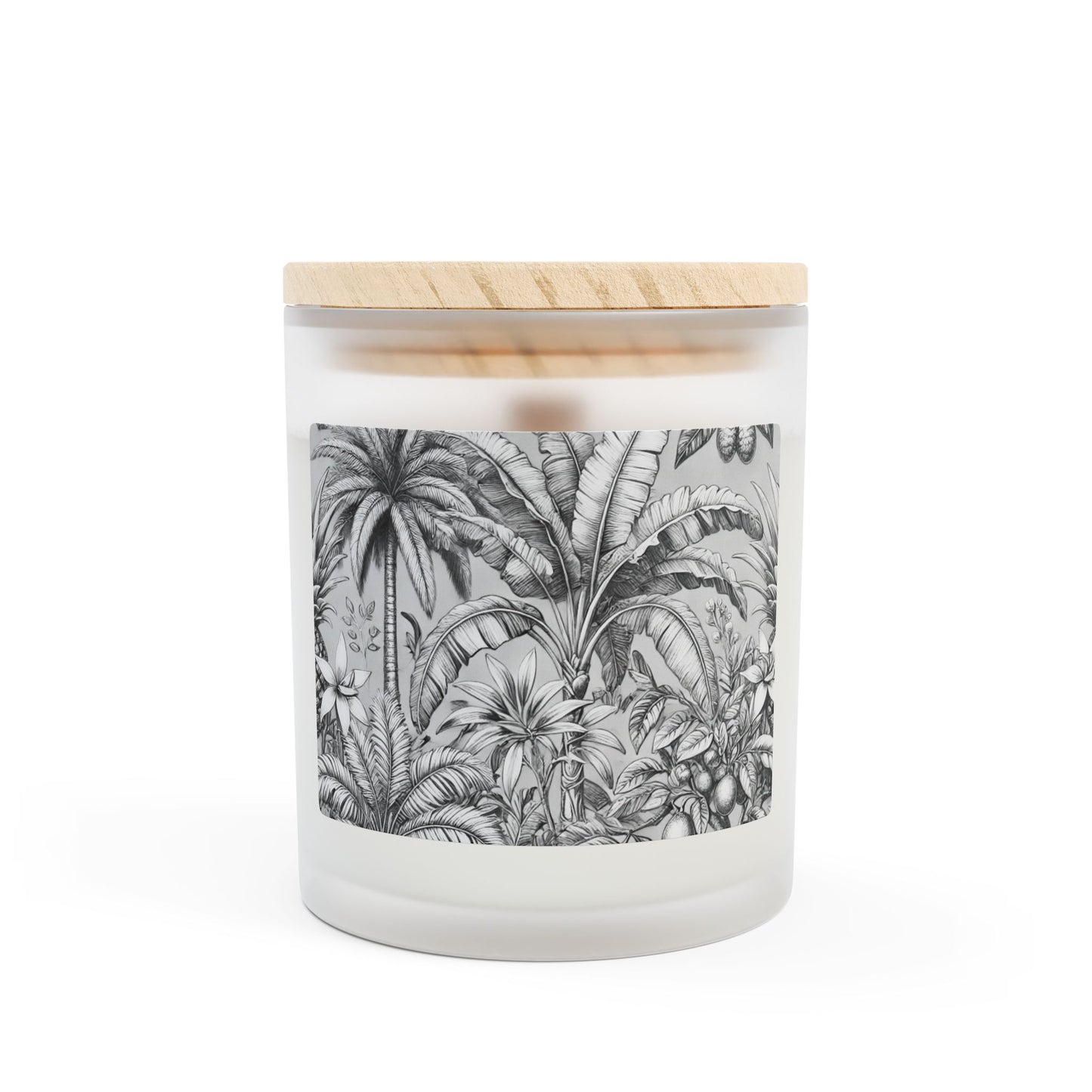 Frosted Glass Candle, 11oz - Tropical Fruit, Newspaper