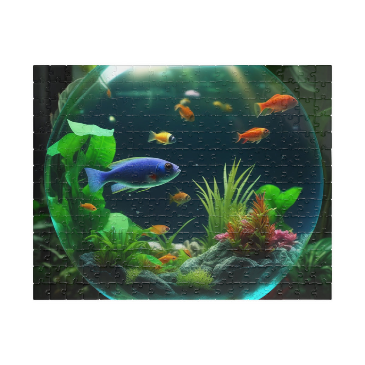 Fish Bowl #1 Tropical Puzzle, 4 Sizes - Relaxing Jigsaw for Island Vibes