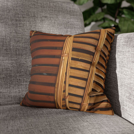 Faux Suede Square Pillowcase - Natural Bamboo Flow