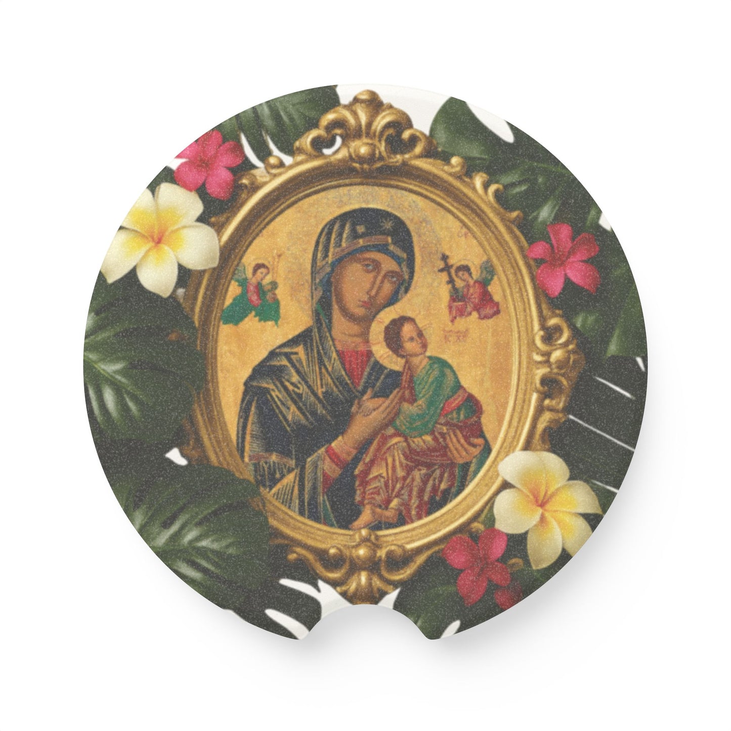 Soapstone Car Coaster - Our Lady of Guadalupe