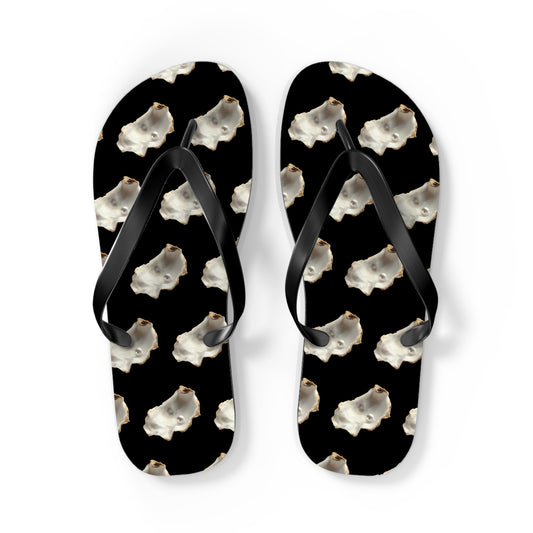 Flip Flops - White Pearl Oyster, black