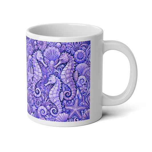 Jumbo Mug, 20oz, Seahorse Amethyst | Tropical Coffee Cup