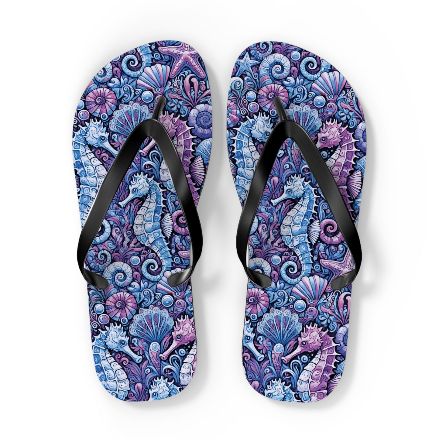 Flip Flops - Seahorses/Blue