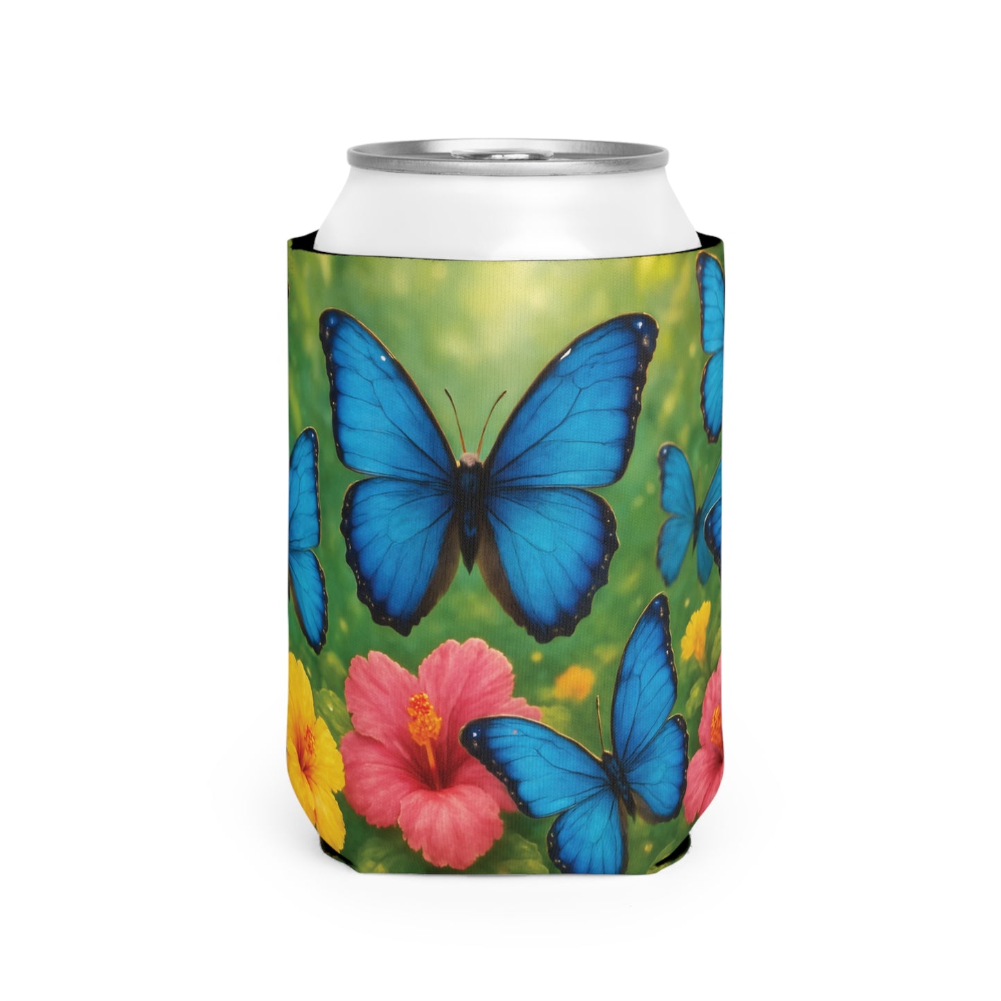 Morpho Butterfly Flight Can Cooler Sleeve - Perfect for Outdoor Picnics