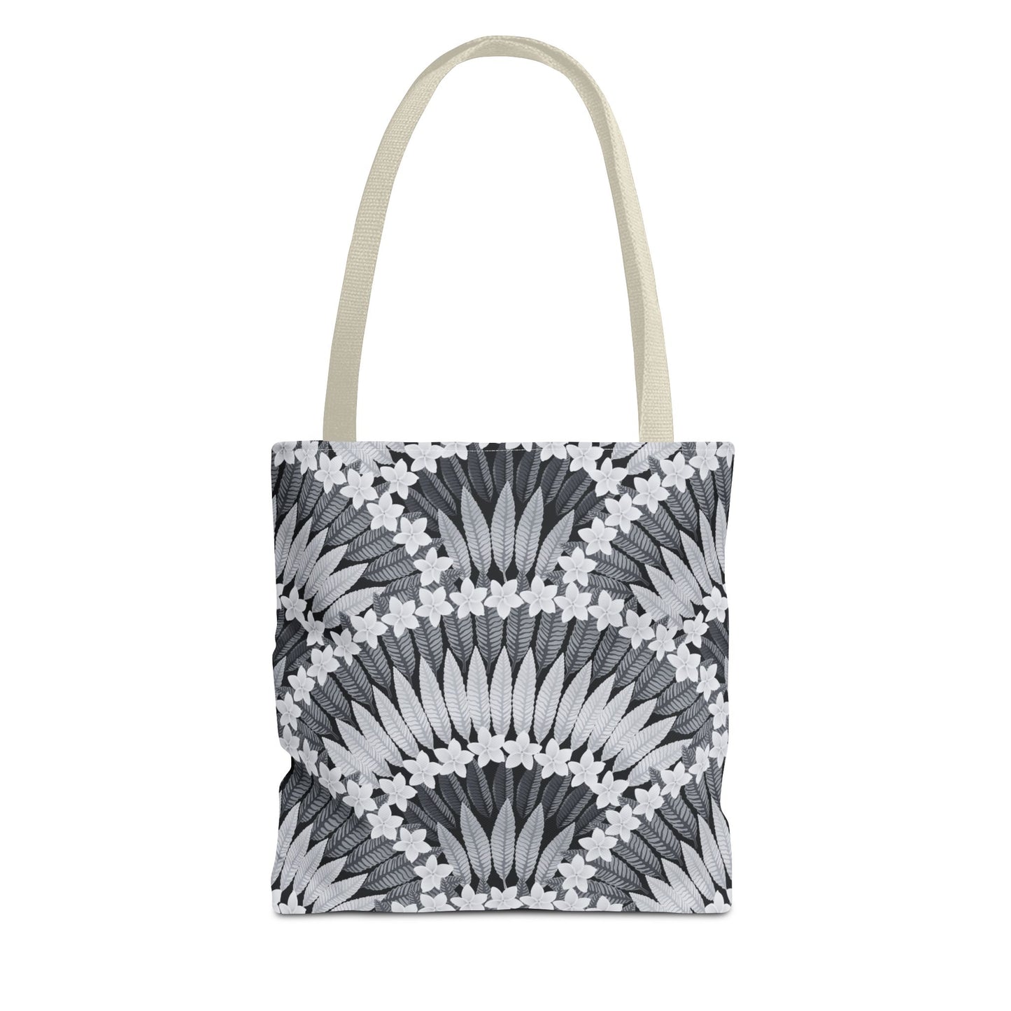 Plumeria and Palms BlackTote Bag - 3 Sizes