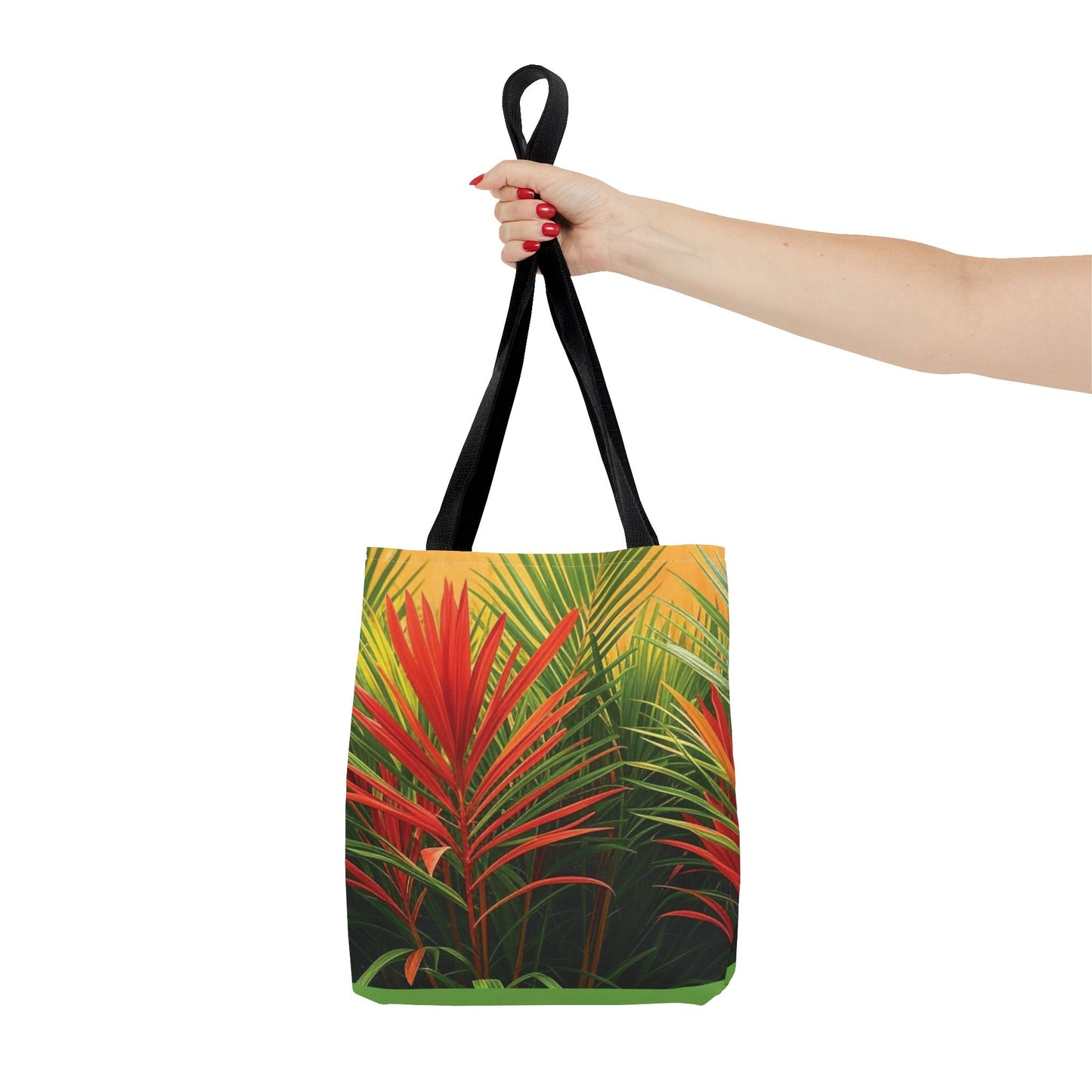 Red Flame Palm Tote Bag - 3 Sizes