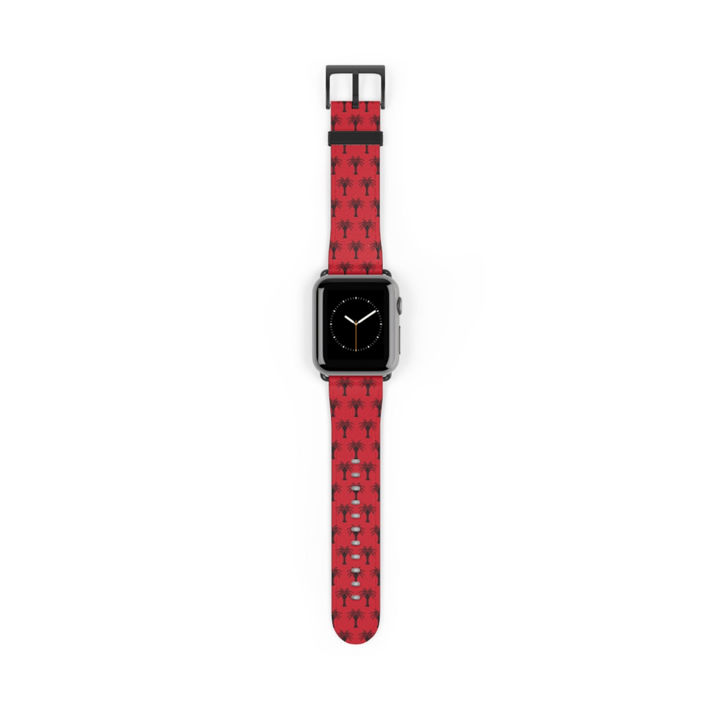 Apple Watch Band - Art Deco Palm, Repeat Dark Red