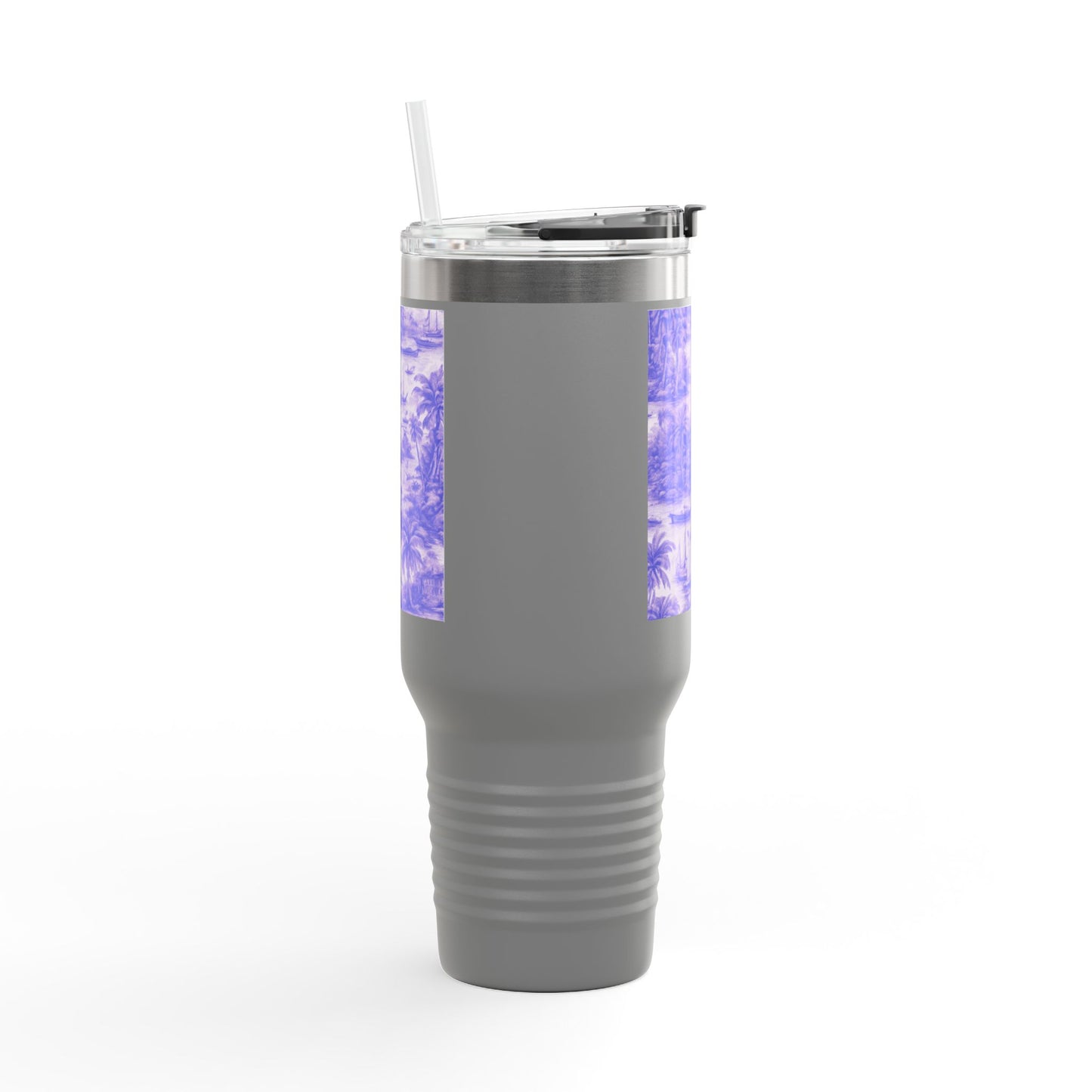Insulated Travel Mug, 40oz / Tropical Toile, Amethyst - Perfect for Outdoor Adventures