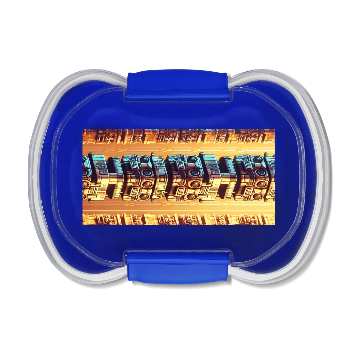 Colorful Techno Tiki Totems Two-Tier Bento Box - Ideal for Kids' Lunches and Picnics