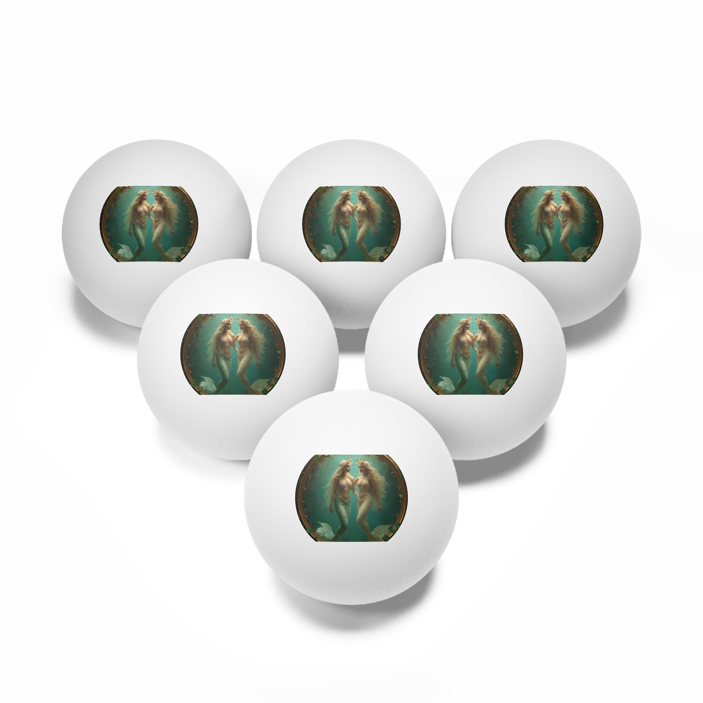 Tropical Paradise Ping Pong Balls - 6 Pack with Mermaids