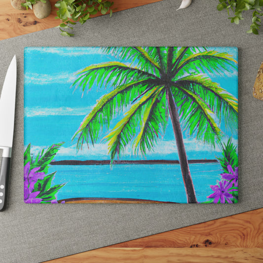 Glass Cutting Board, 2 sizes - Calm Beach