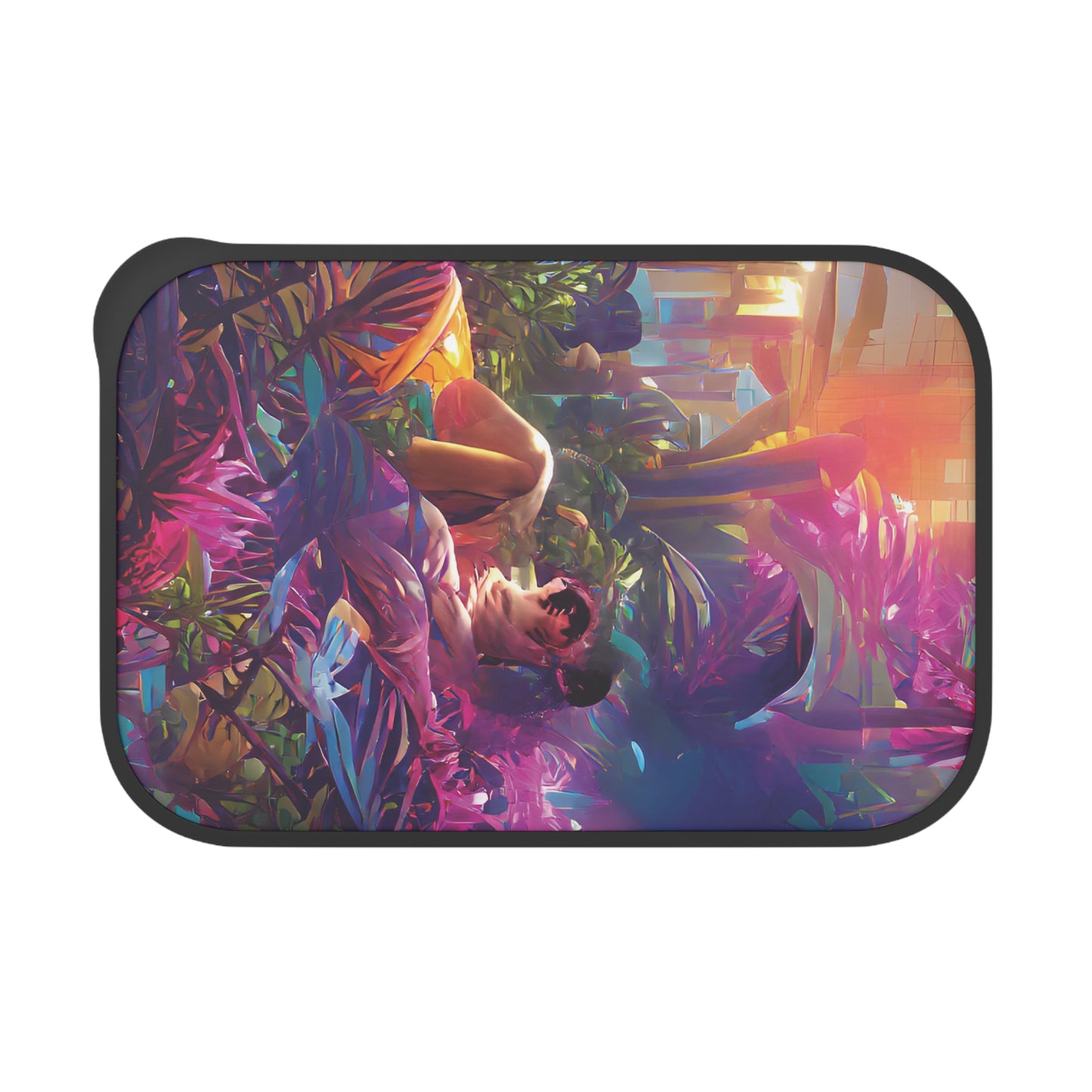 Bento Box with Utensils - Secret Kiss in Tropical Garden