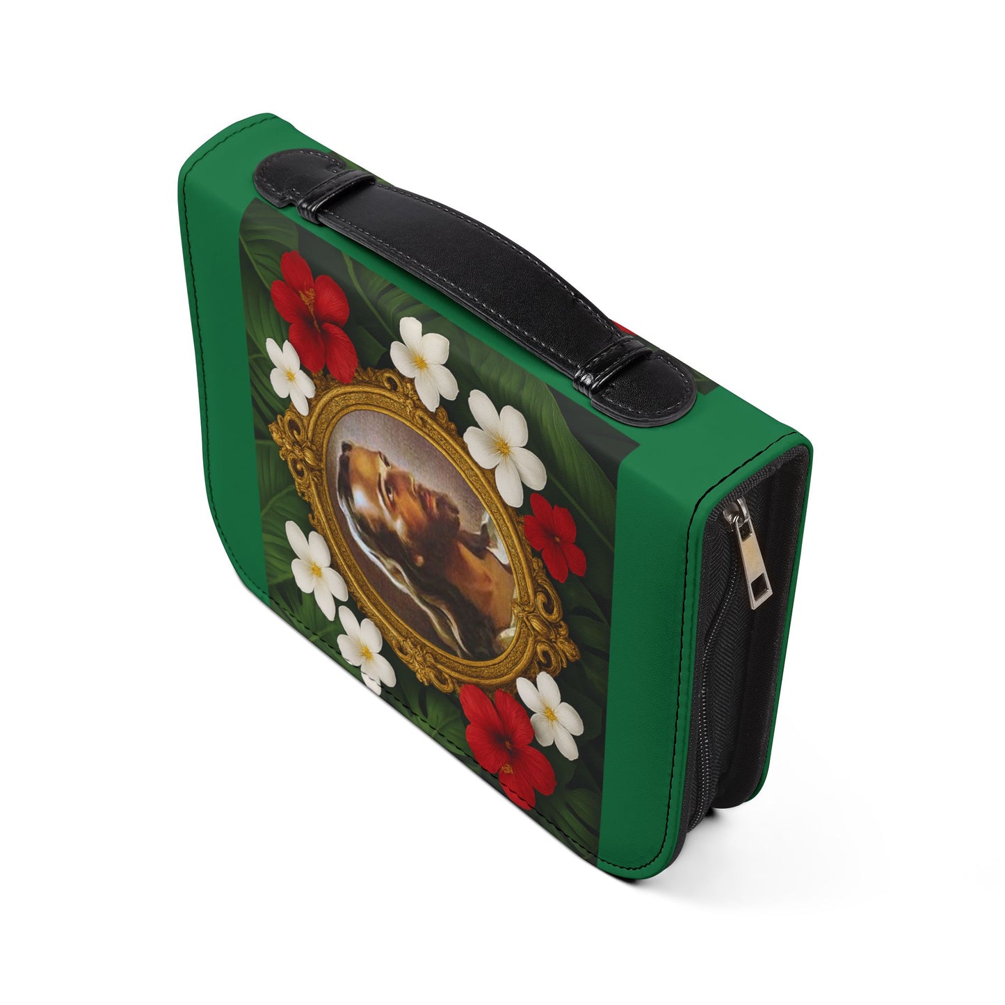 Tropical Jesus Bible Cover, Dark Green / Floral Bible Cover Protector, Church Accessories