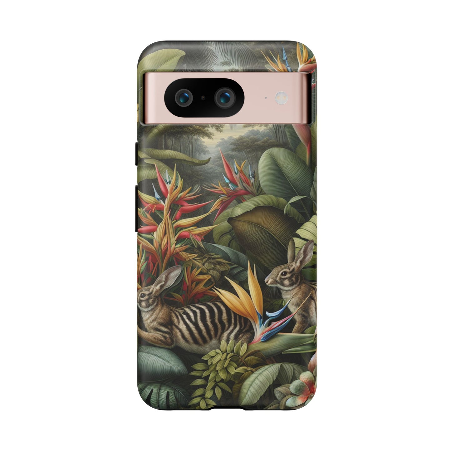 Rainforest Rabbit Outing Phone Case - Tough Cases with Summer Vibe