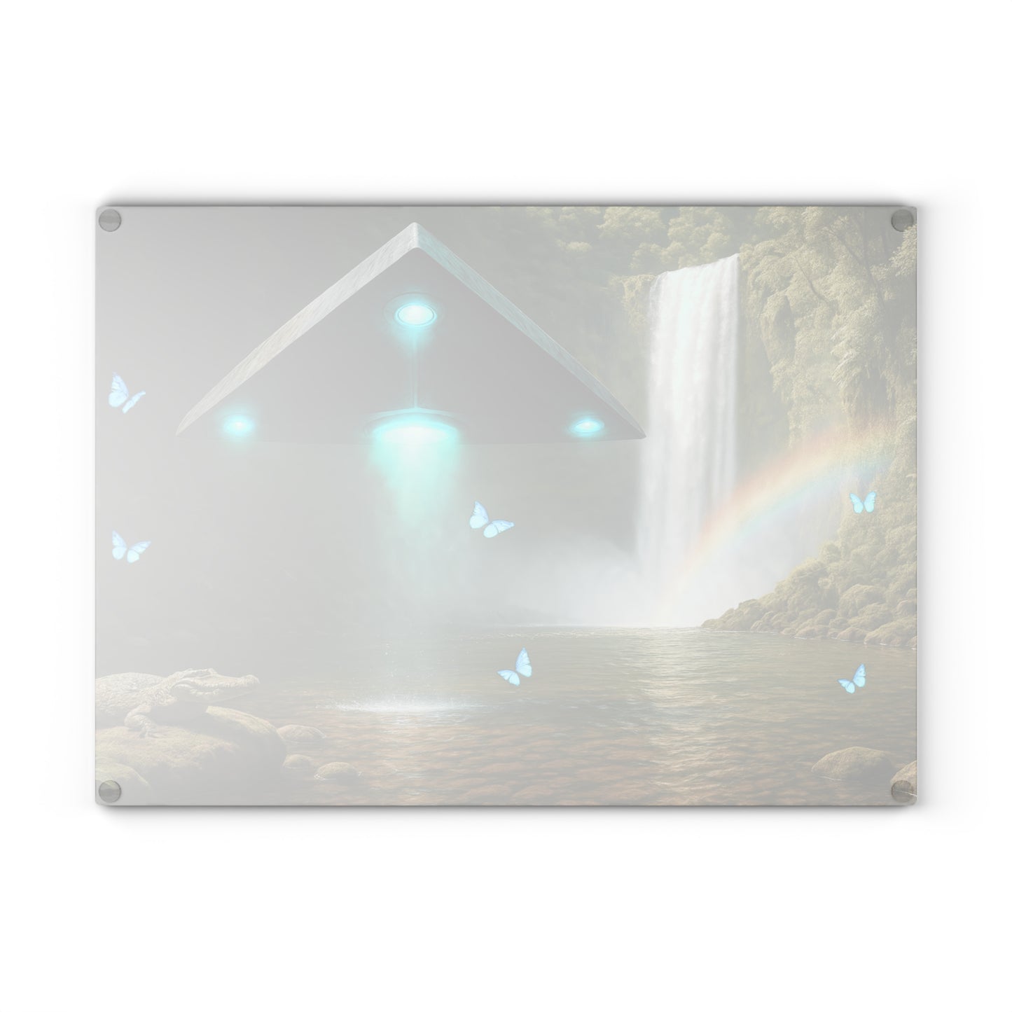 Glass Cutting Board, 2 sizes - UFO and Waterfall