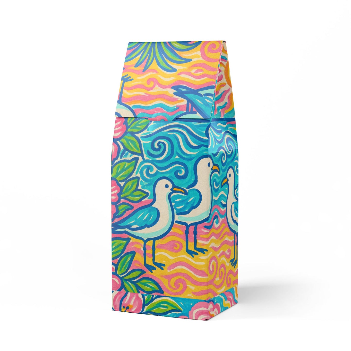 Black Coral Blend™ (Dark French Roast) Specialty Grade Craft Coffee / Tropical Beach Seagulls