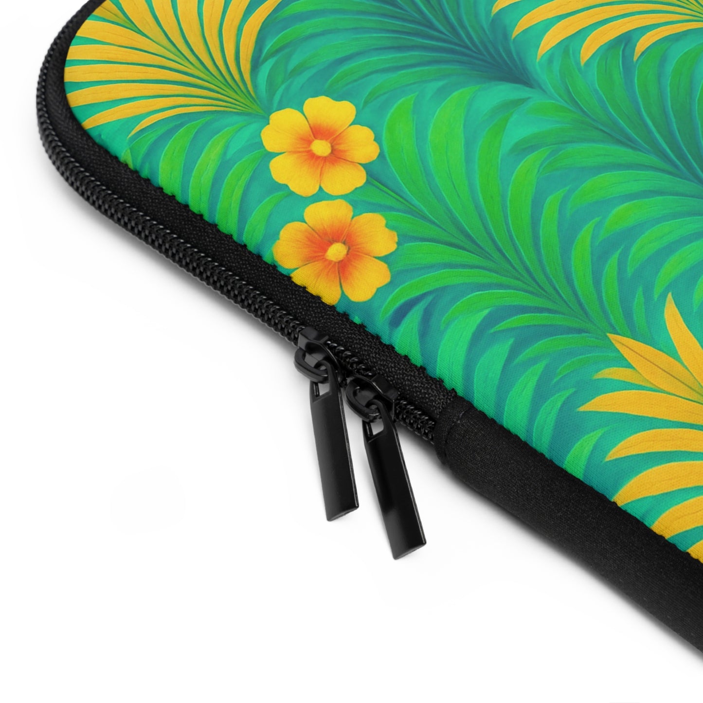 Tropical Laptop Sleeve, 5 Sizes - Perfect for Beach Lovers & Students / Sunrise Palms, Green