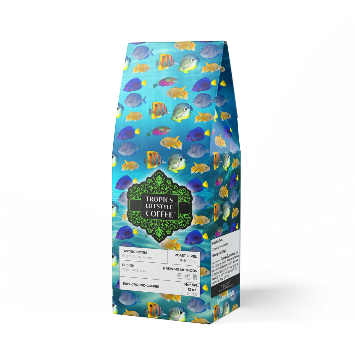 Golden Sands Single Origin™ Coffee (Light-Medium Roast) Specialty Grade / School of Fish, Ocean