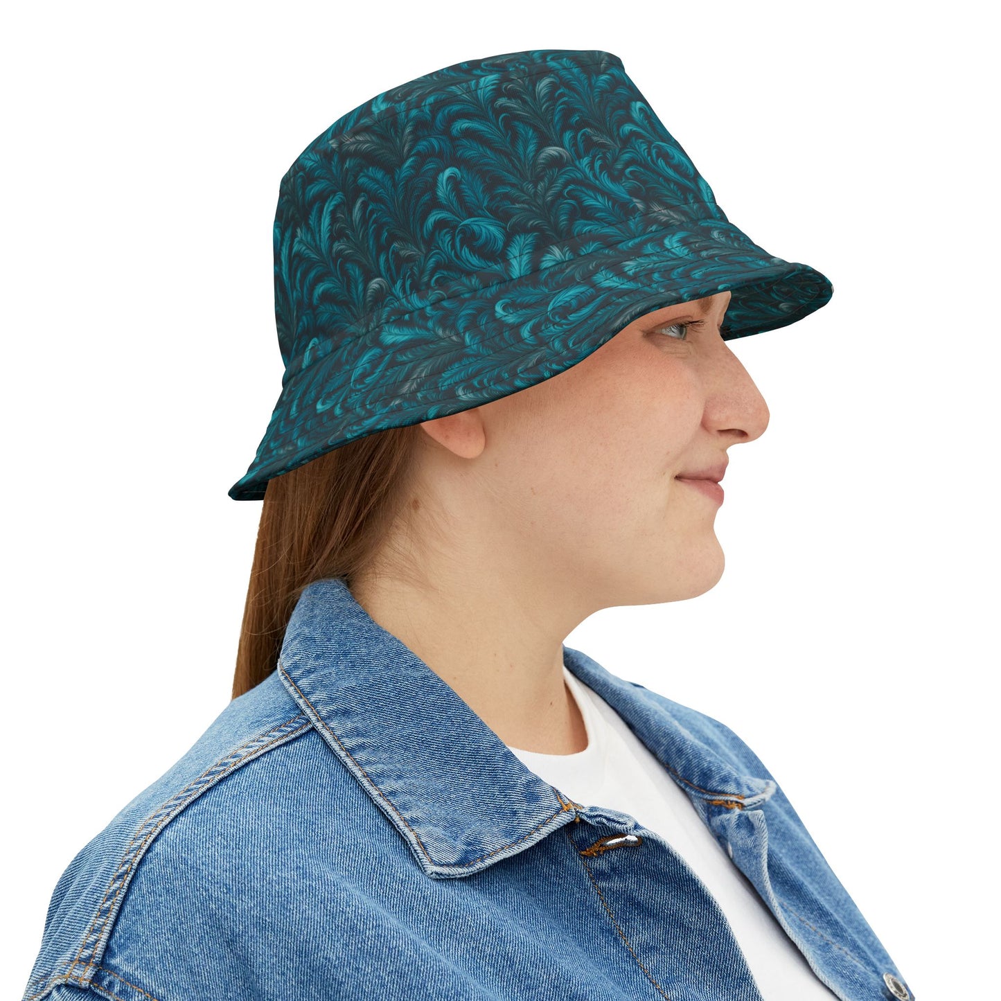 Tropical Polyester Bucket Hat, 2 Sizes - Rocco Turquoise