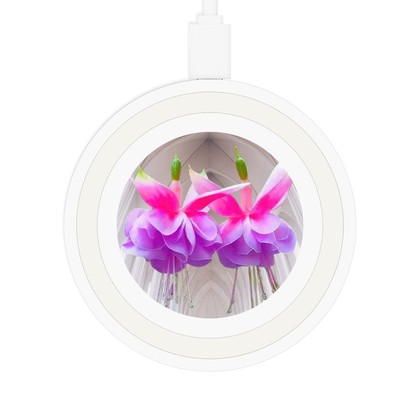 Quake Wireless Charging Pad - Two Pink Fuchsias / Gothic