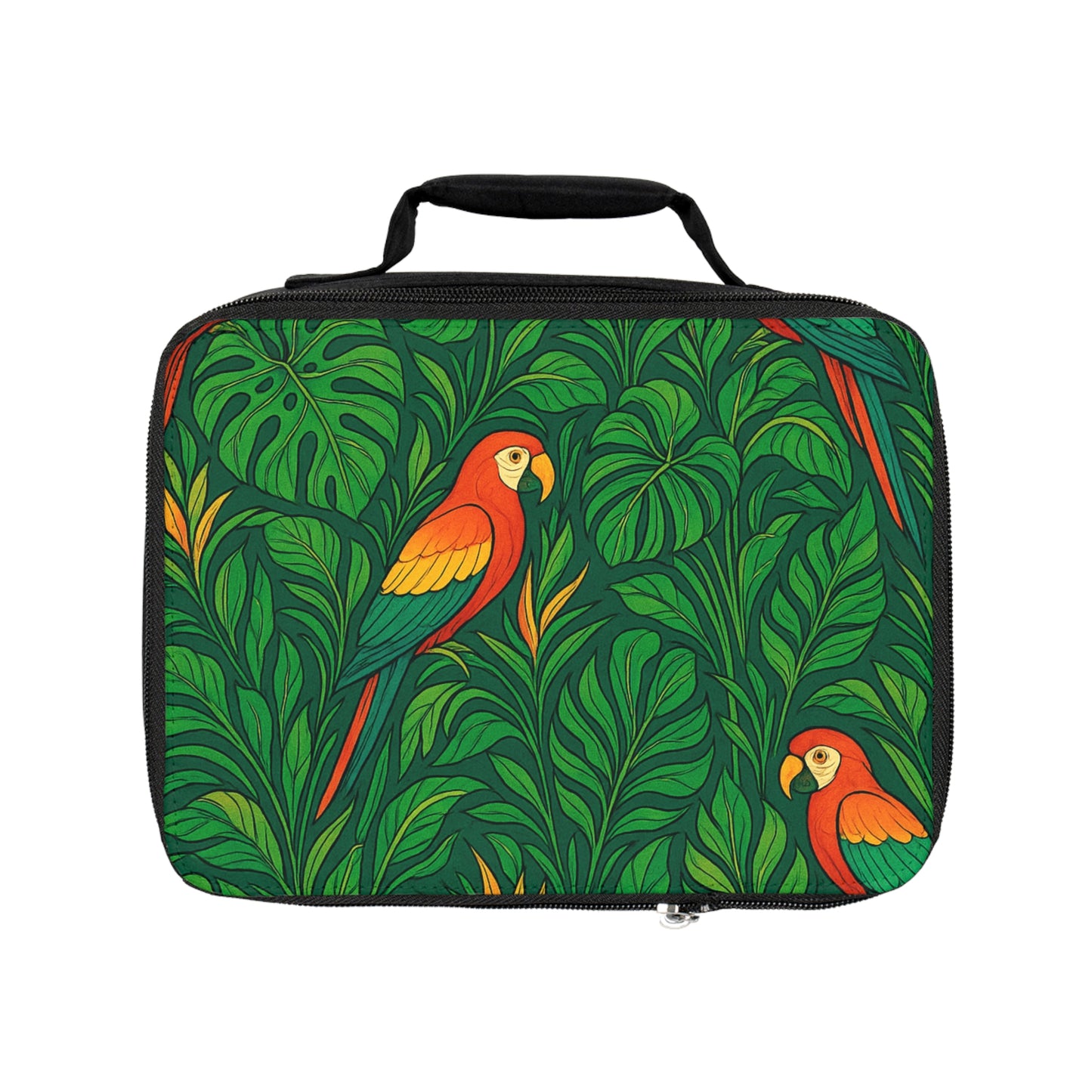 Parrot Family Lunch Bag - Eco-Friendly Insulated Tote, Adult and Child Lunchbox / Perfect for Picnics, Beach Outings