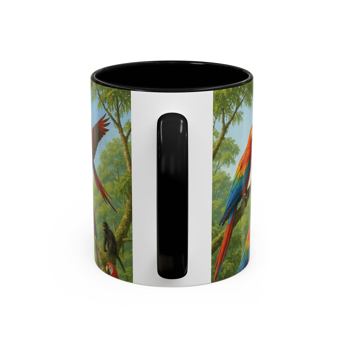 Accent Coffee Mug (11, 15oz), 8 Colors - UFO and Macaws