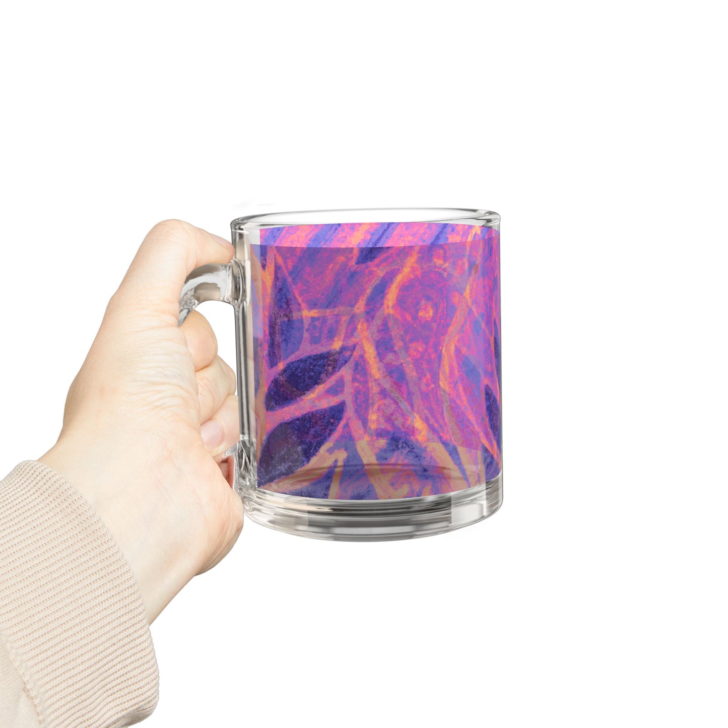 Tropical Glass Mug - 10oz Coffee Cup / Amazon Whimsy, Heatwave