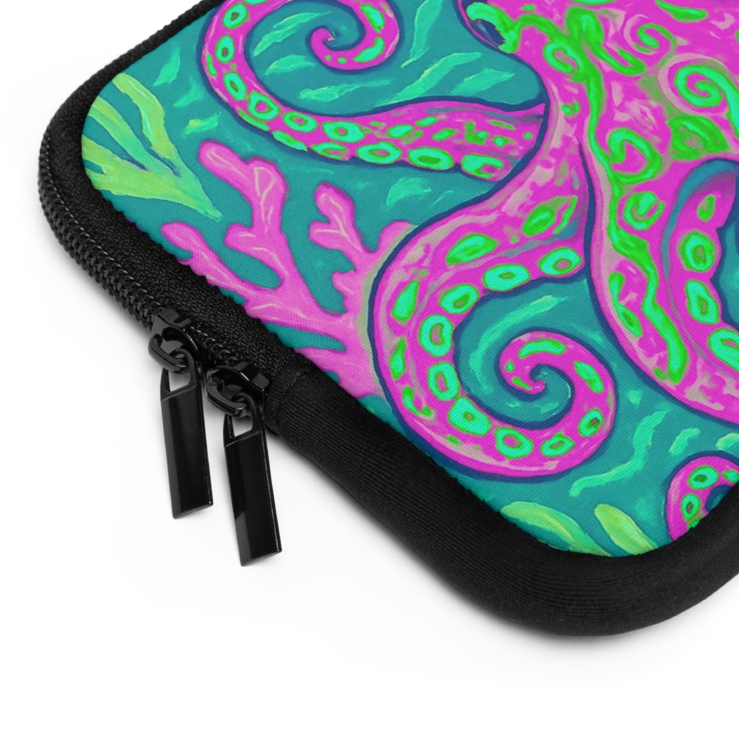 Tropical Laptop Sleeve, 5 Sizes - Perfect for Beach Lovers & Students / Octopus Kraken Joe, Purple