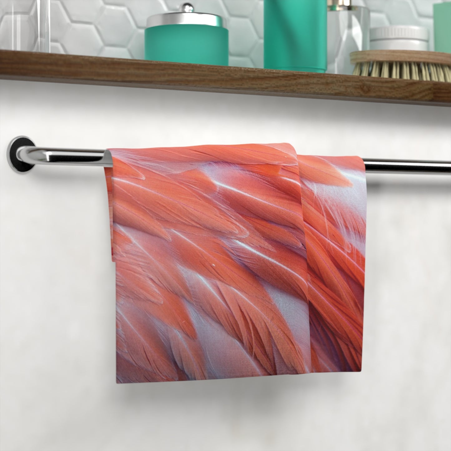 Face Towel - Real Flamingo Feathers