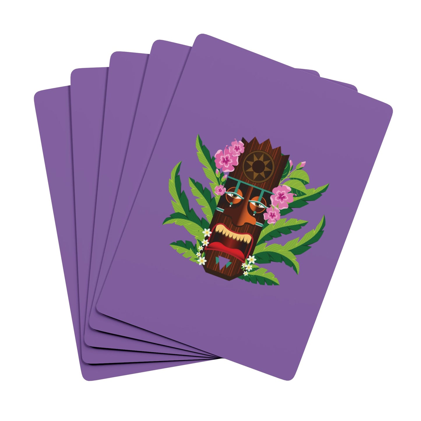 Poker-Sized Playing Cards - Tiki Boss Nani, lt. purple