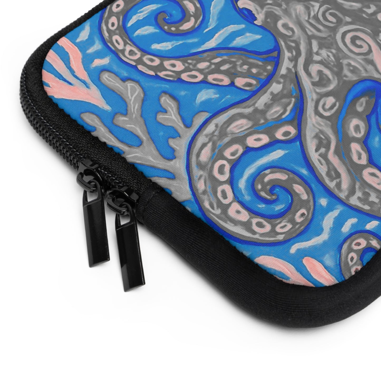 Tropical Laptop Sleeve, 5 Sizes - Perfect for Beach Lovers & Students / Octopus Kraken Joe, Slate