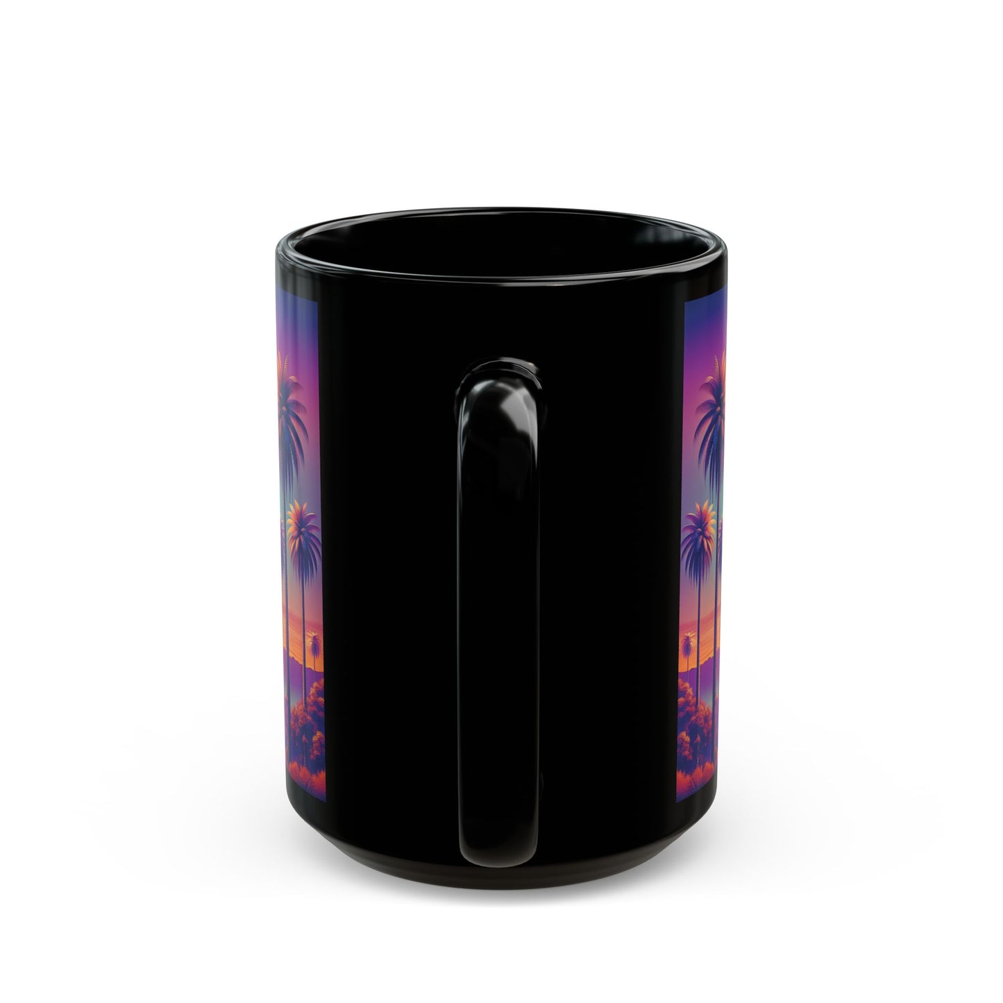 Black Coffee Mug - Sunset Palm Boulevard