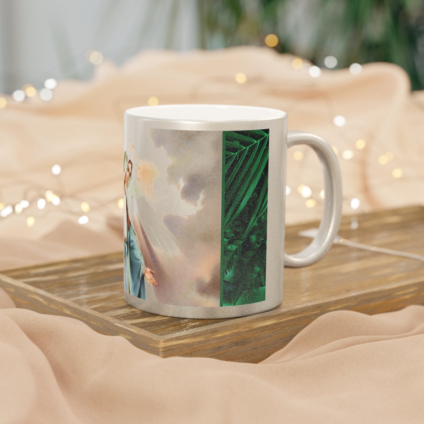 Religious Metallic Mug, Gold or Silver - MACRO "Tropical Rainforest Our Lady of Grace"