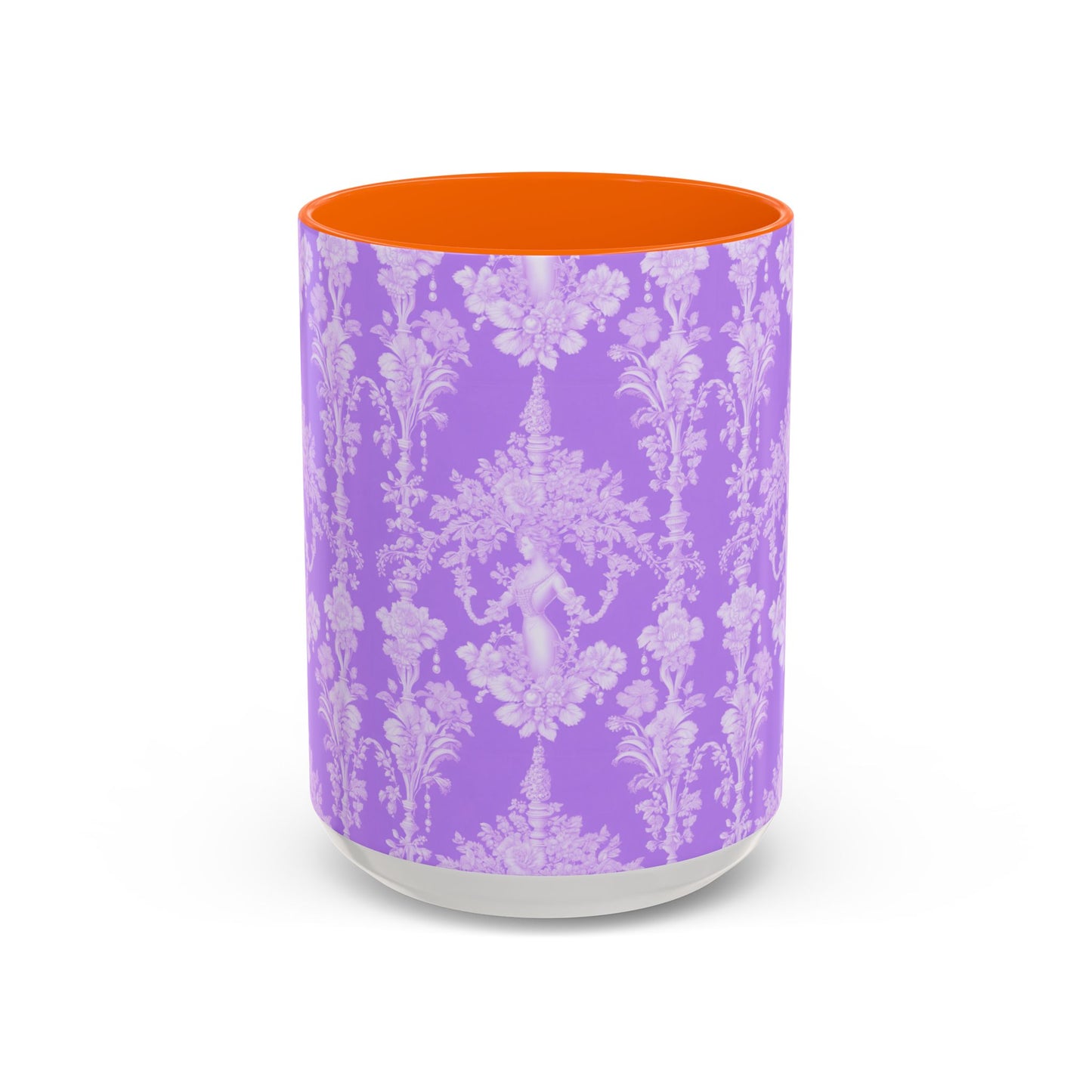 Accent Coffee Mug (11, 15oz), Pearl Lady Toile/Lavender Repeat, Various Colors