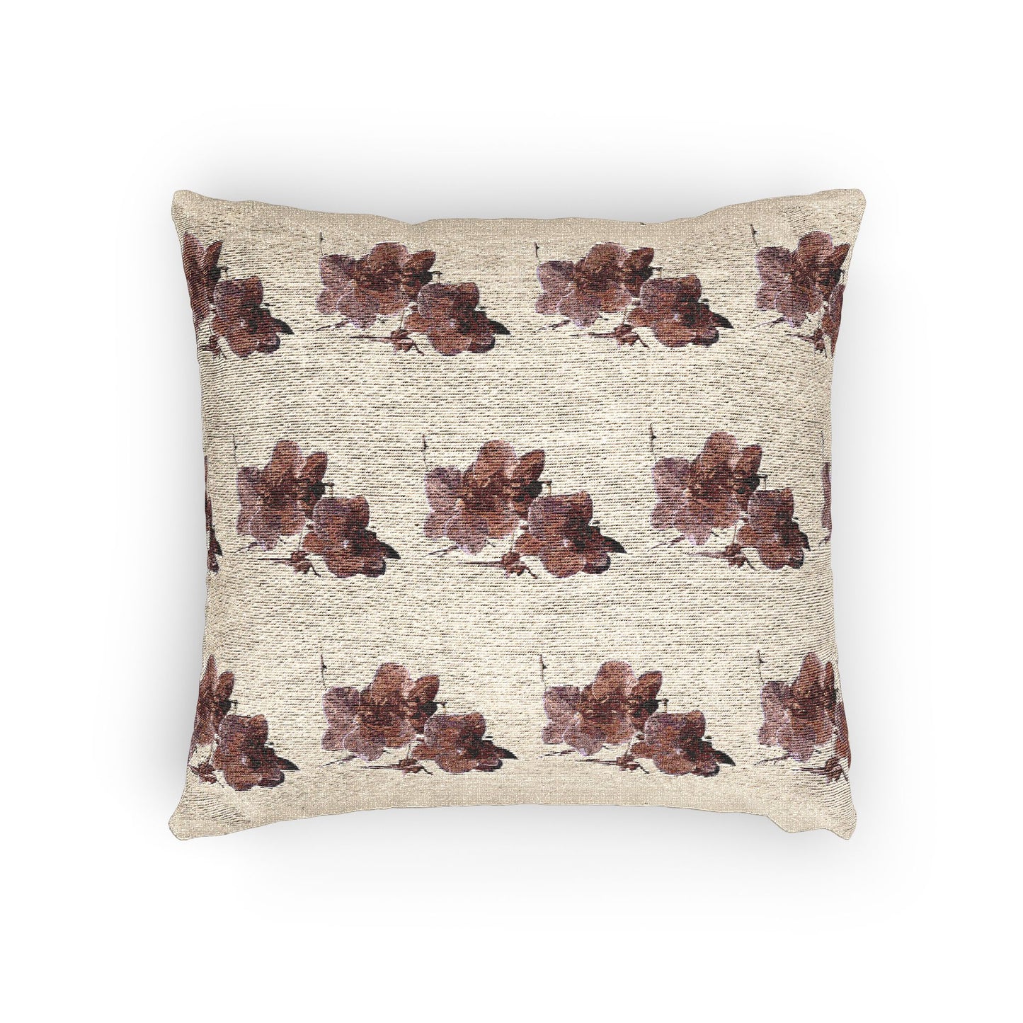 Woven Pillow, 17"W x 18"L - Orchid Clusters