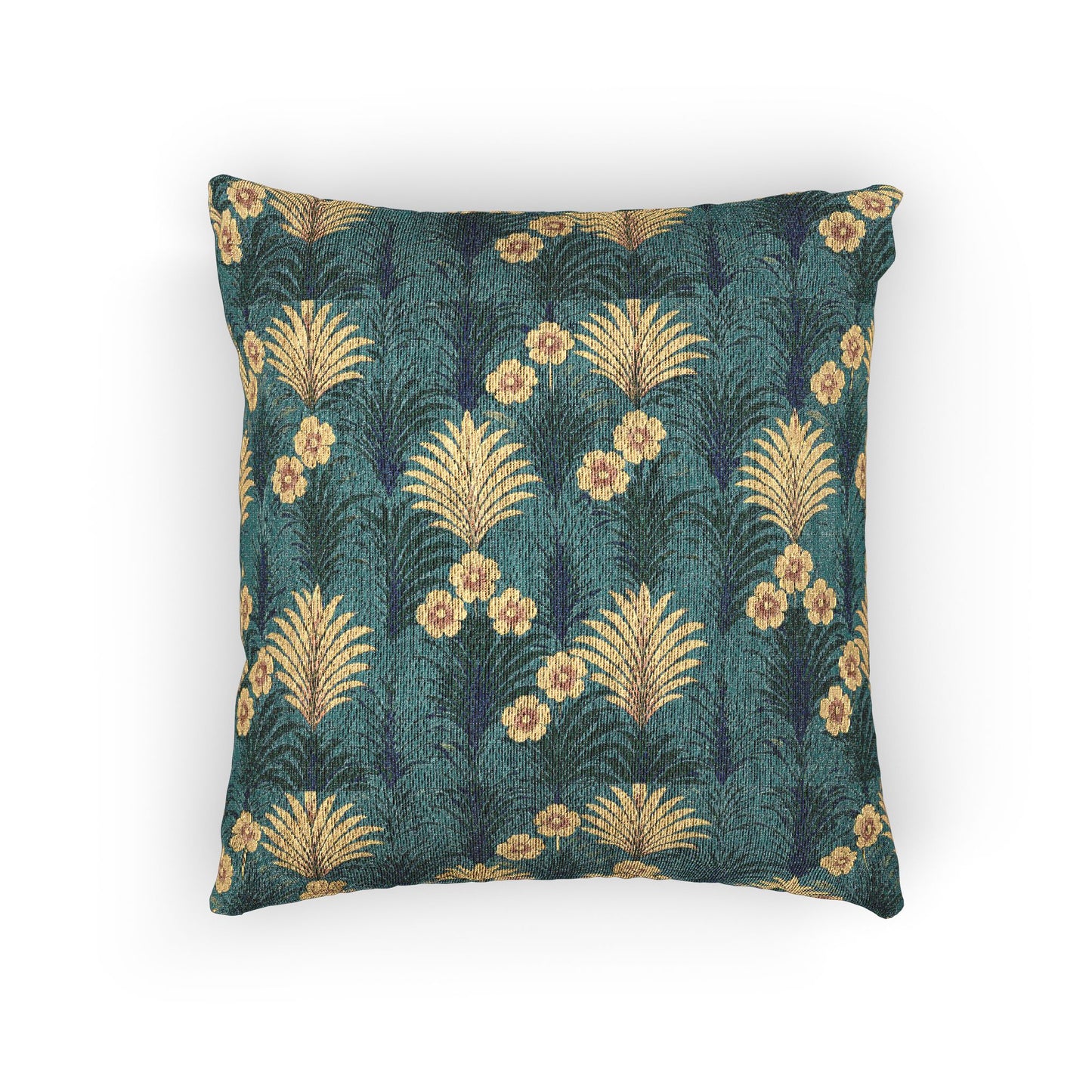 Woven Pillow, 17"W x 18"L ~ Sunrise Palms, Green