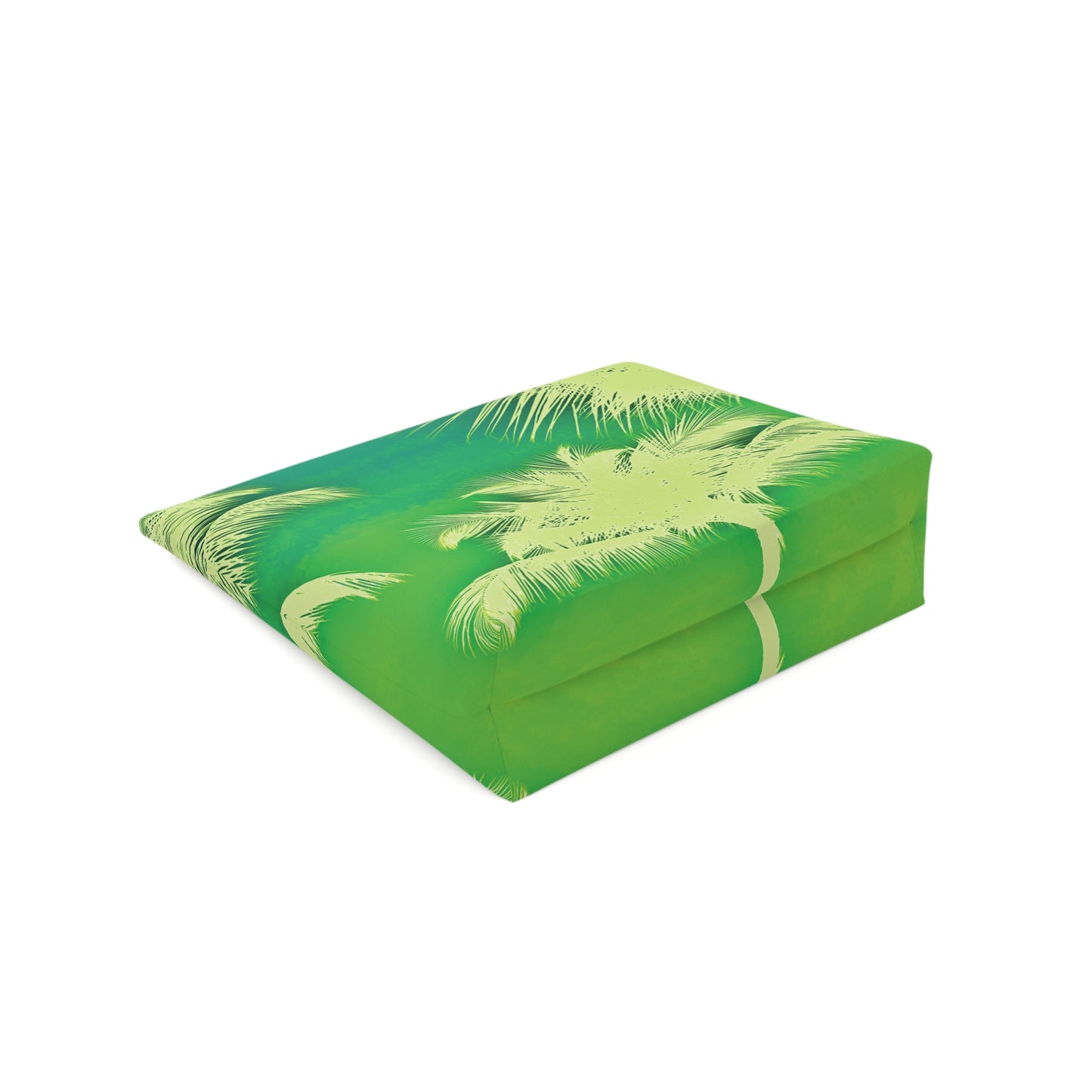 Tropical Cotton Cosmetic Bag, Makeup Pouch, 5 Sizes / Palm Glow, Green