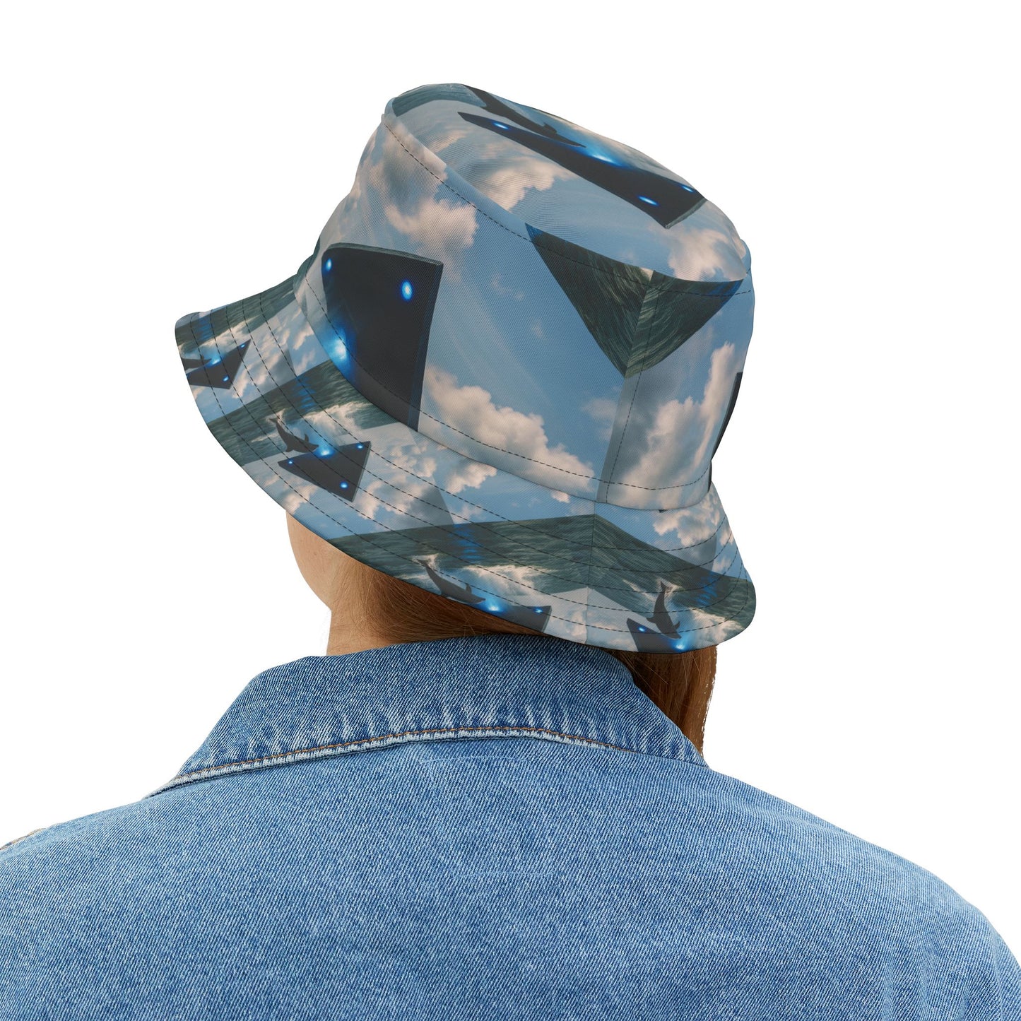 Tropical Polyester Bucket Hat, 2 Sizes - UFO and Dolphin