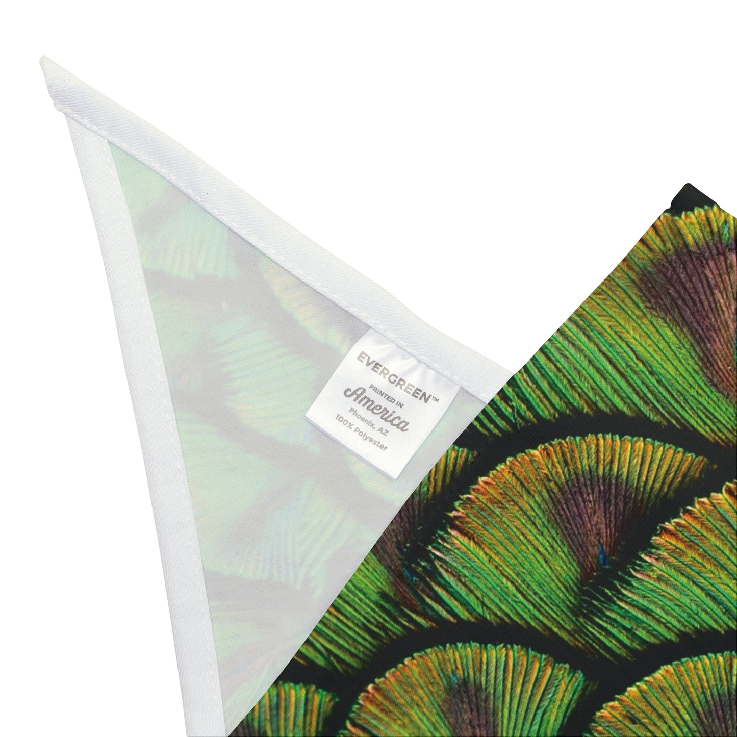 Brilliant Green Peacock Feathers Tropical Pet Bandana, 2 Sizes - Stylish accessory for dogs & cats