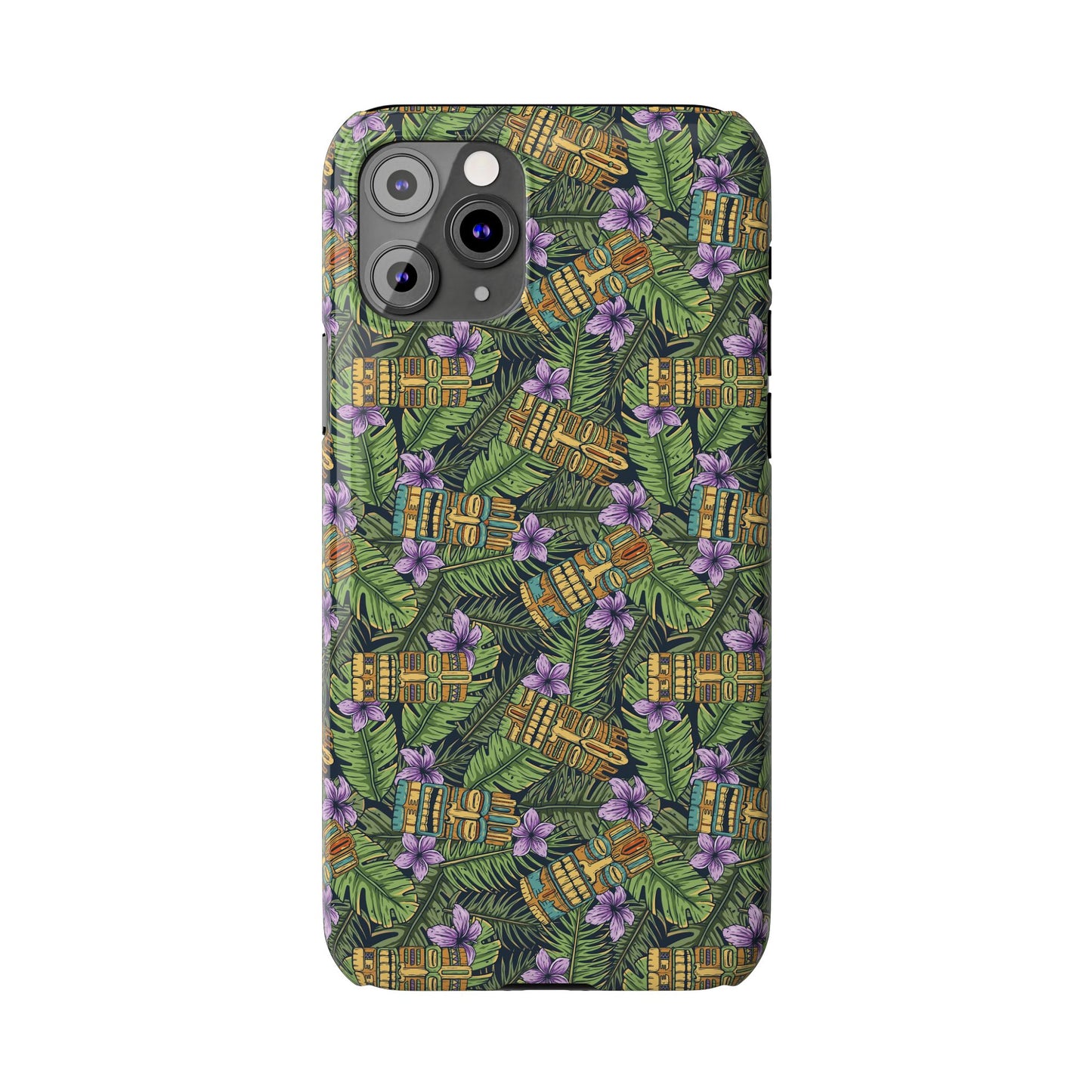 Slim Phone Cases - Tiki Purple Greenery