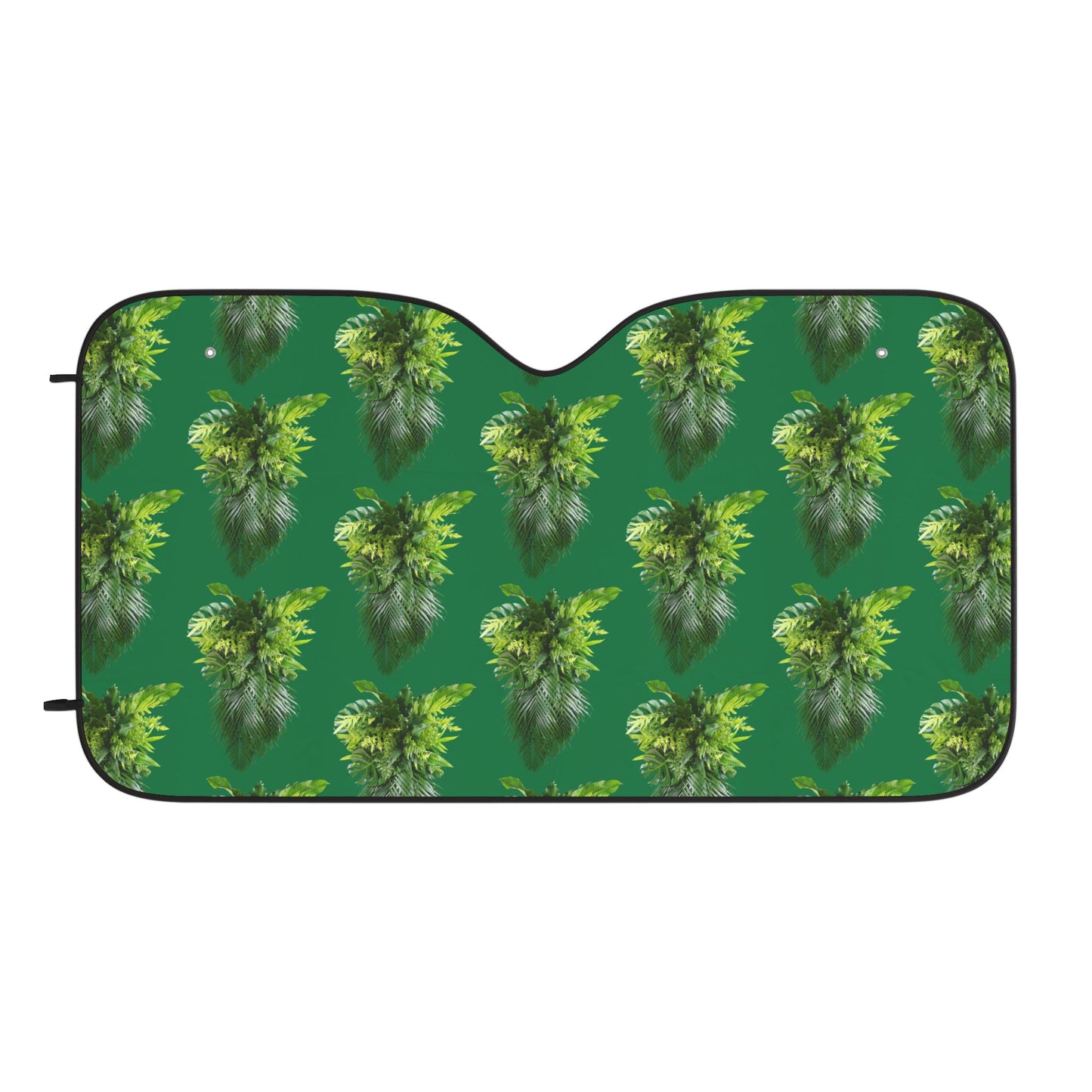 Tropical Car Sun Shades / Palm Fronds Cascade, dark green