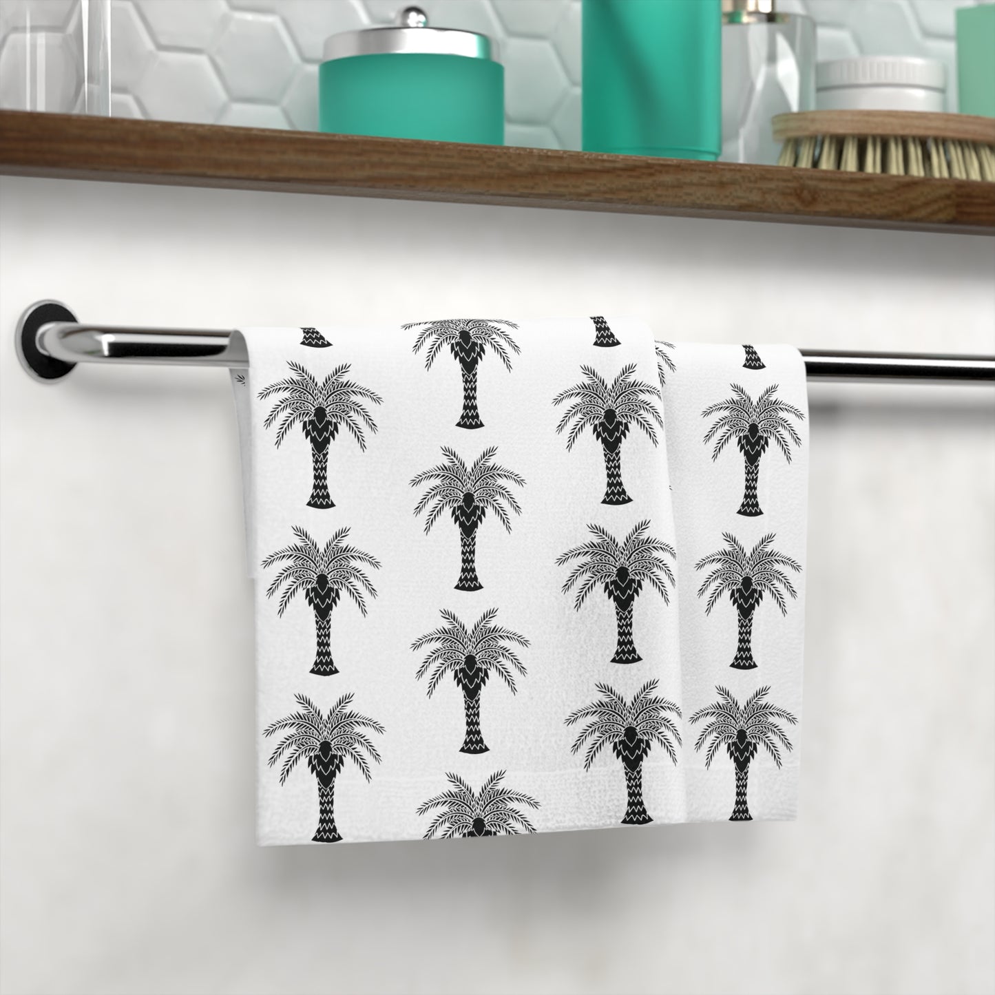 Face Towel - Stylized Palm white