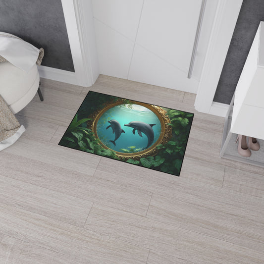 Framed Dolphins Heavy Duty Floor Mat – Perfect for Home Decor and Party Vibes