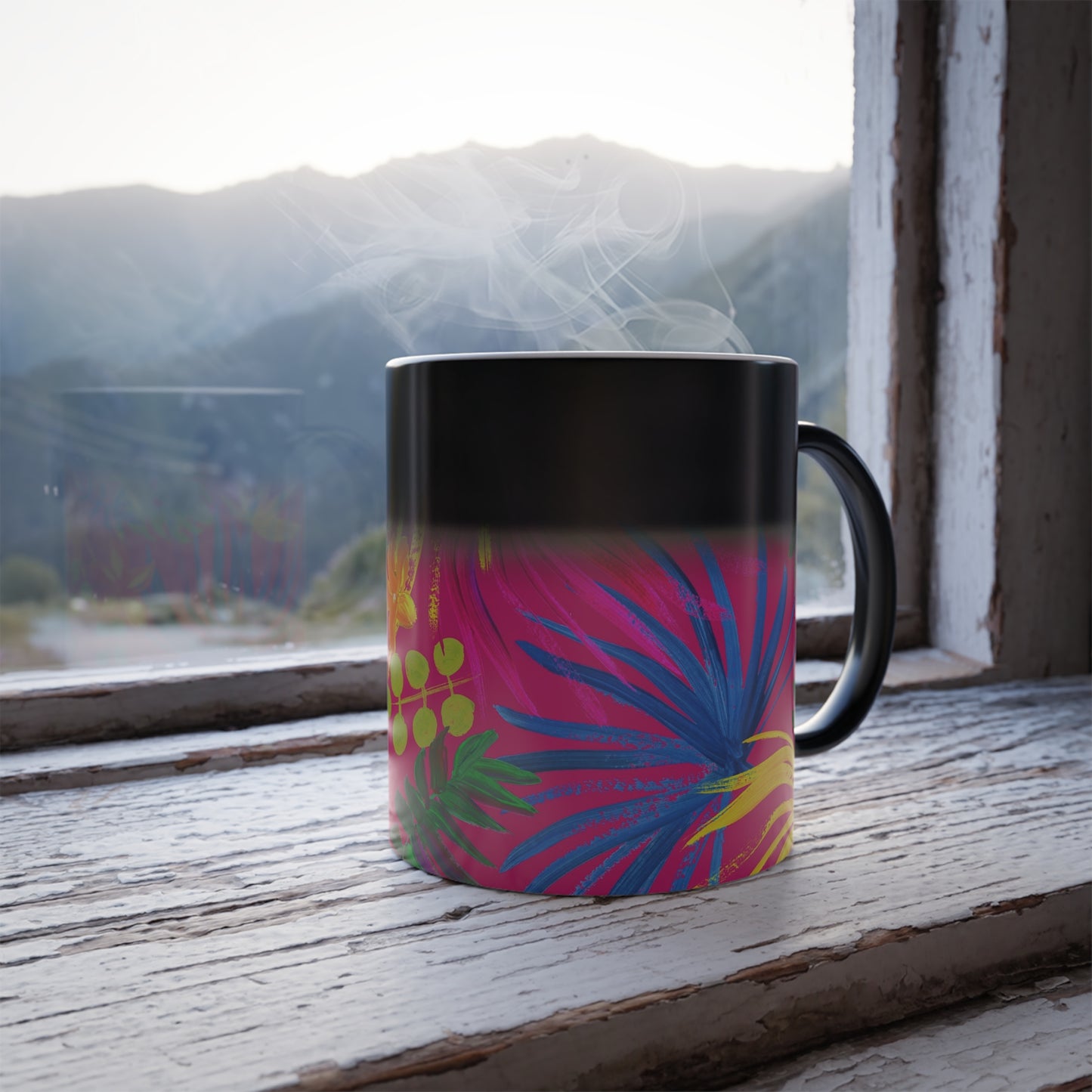 Color Morphing Mug, 11oz, Exotic Flora