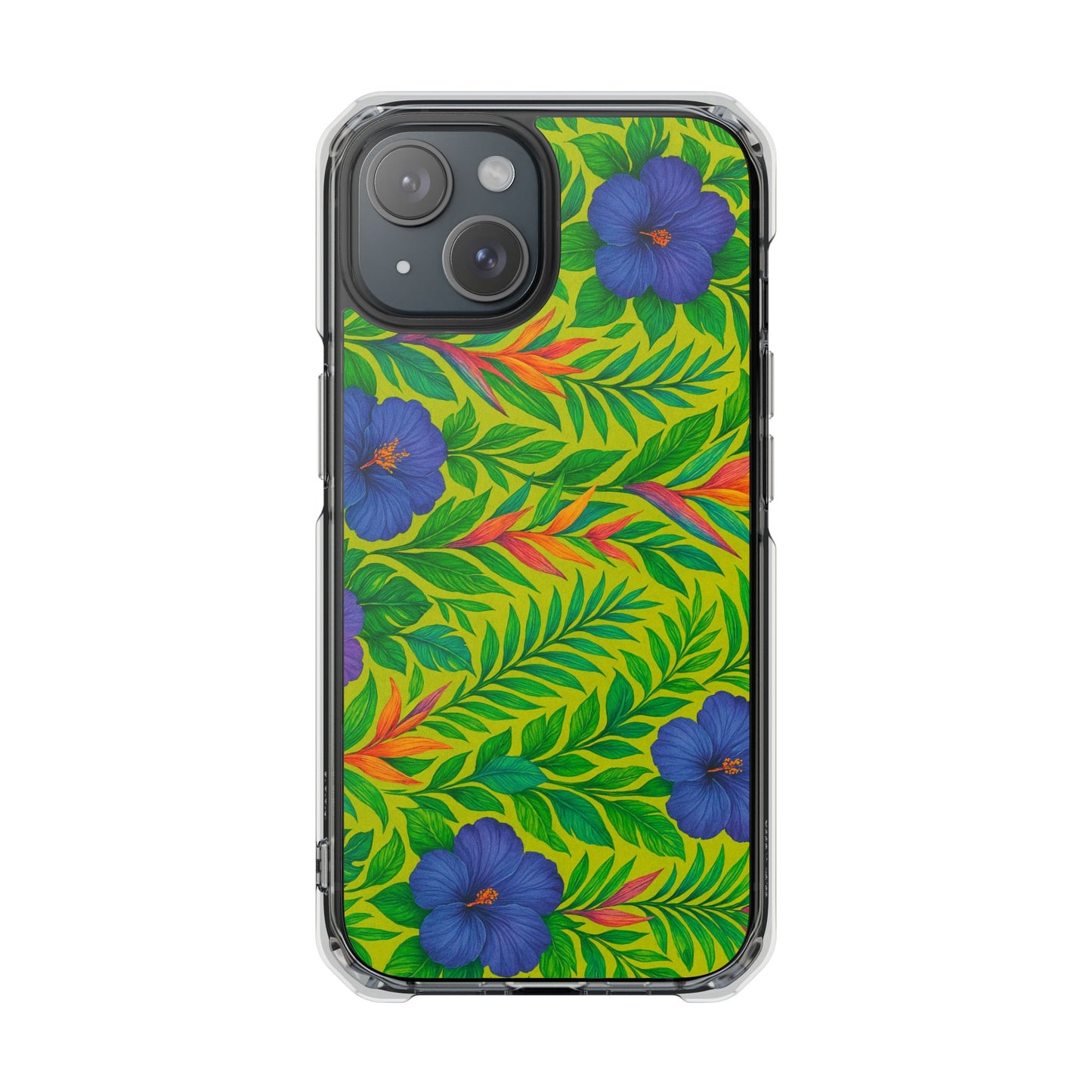 Midnight Flower Lime Magnetic Clear Phone Case, Many Models